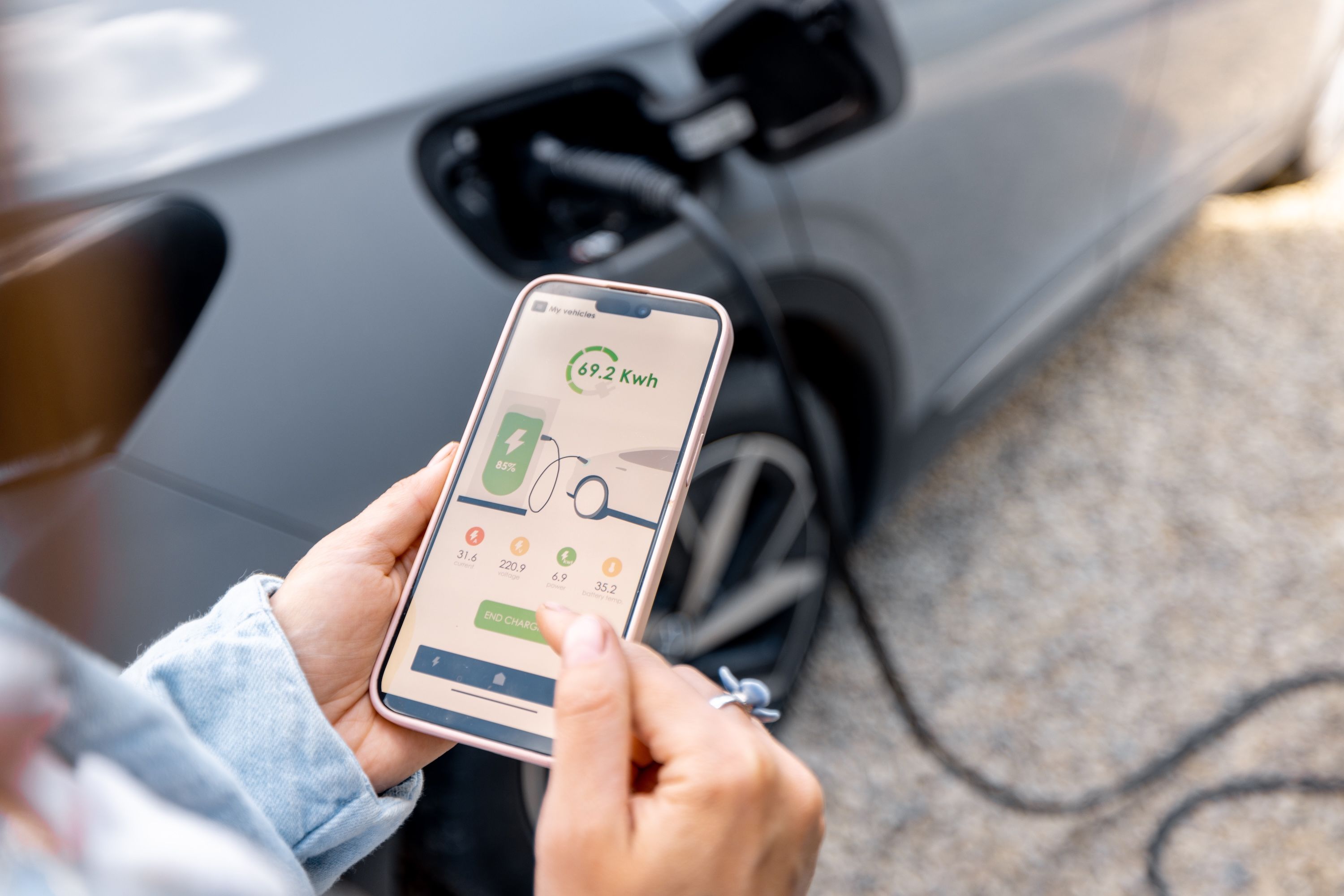 Contrôle d'une borne de recharge avec une application