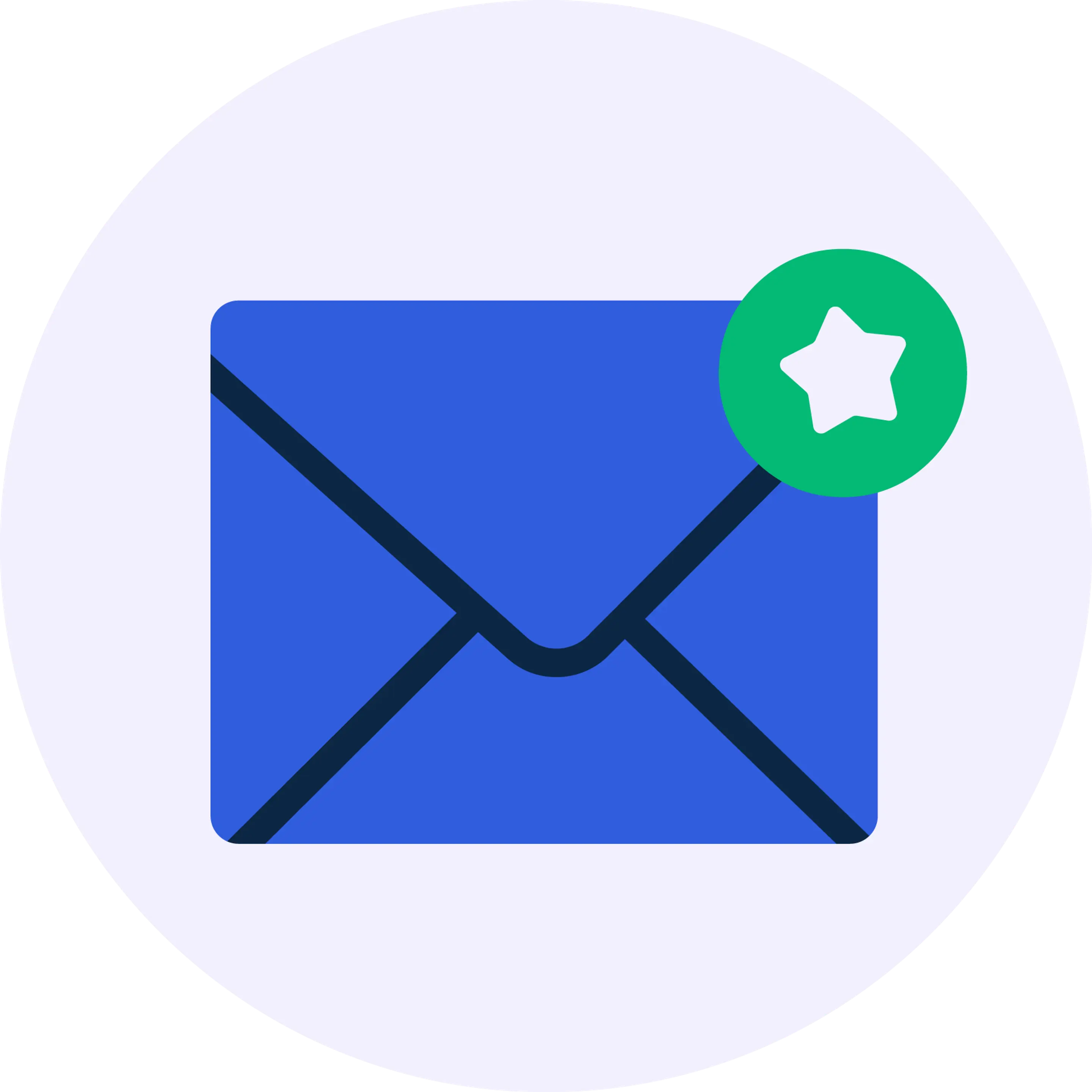 Illustrert ikon av en stjernemerket konvolutt.