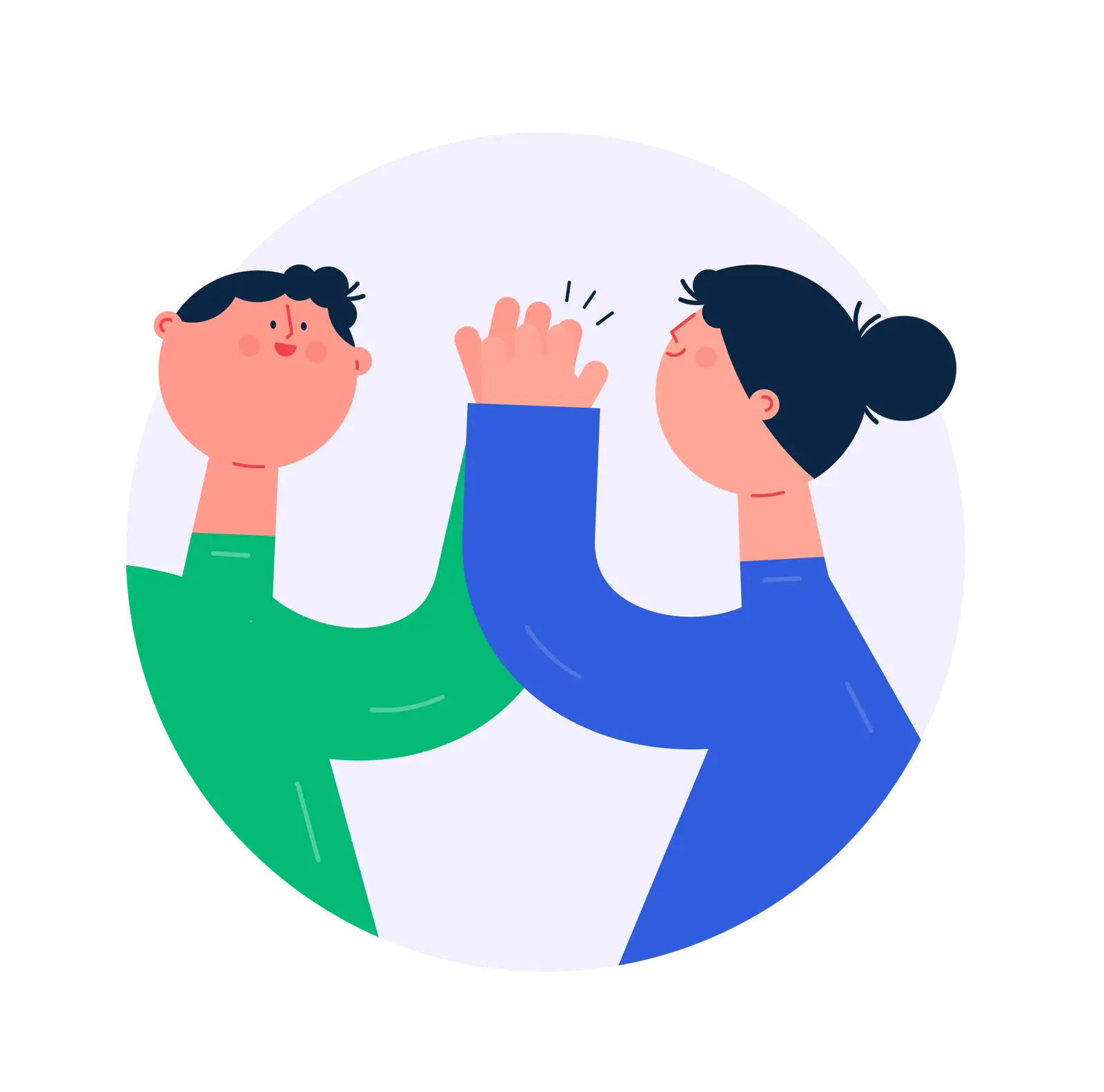 Illustration of two people high-fiving