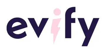 Logotyp från Evify, installatör av laddboxar och solceller.