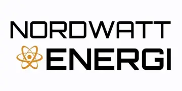 Större logotyp för solcellsinstallatören Nordwatt Energi.