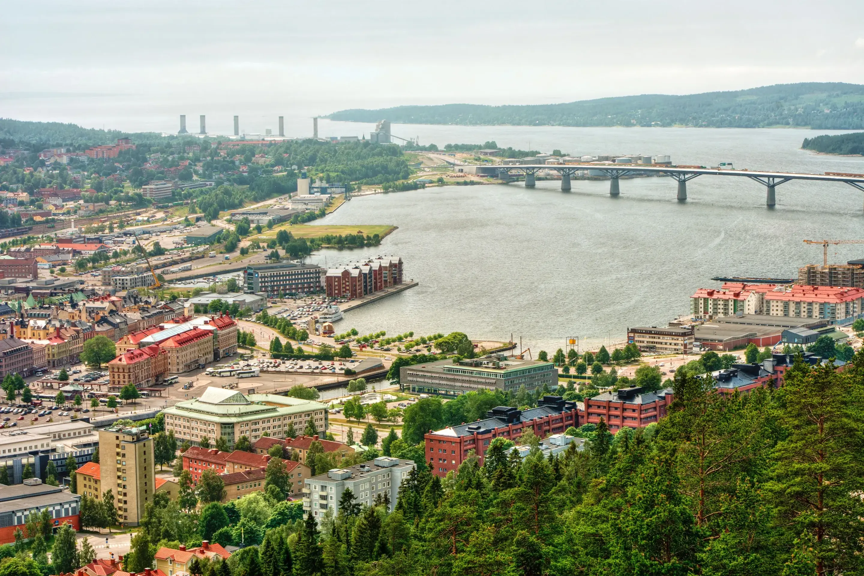 Vy över Sundsvall.