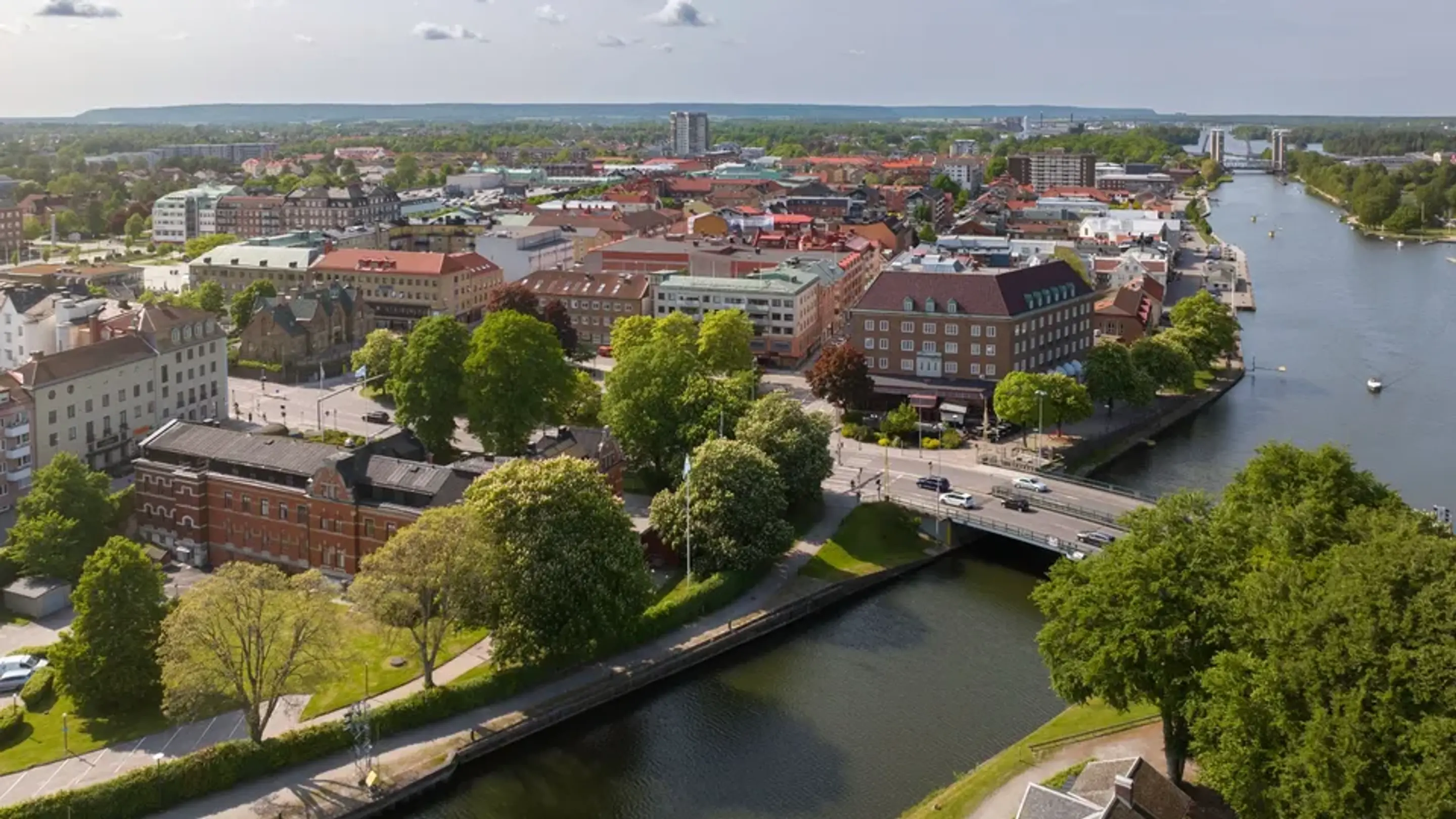 Vy över Trollhättan.