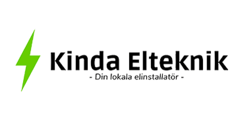 Elinstallationsföretaget och värmepumpsinstallatören Kinda Eltekniks logptyp.