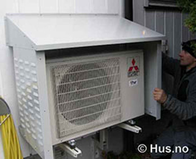 Steg 4 – montering av hus til varmepumpe.