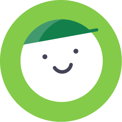 Illustrated icon of a smiling face