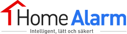 Larmbolaget HomeAlarms logotyp.