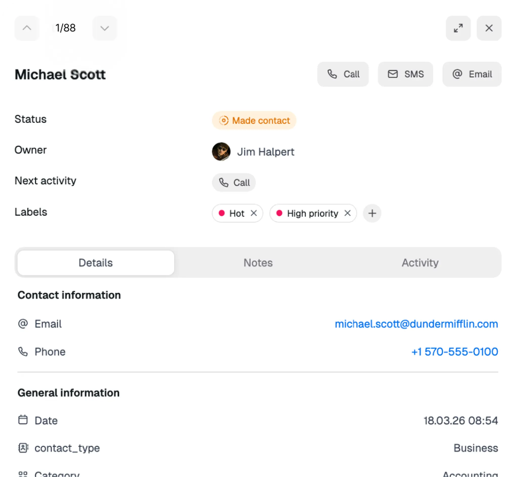 Leadkit Inbox lead detail view