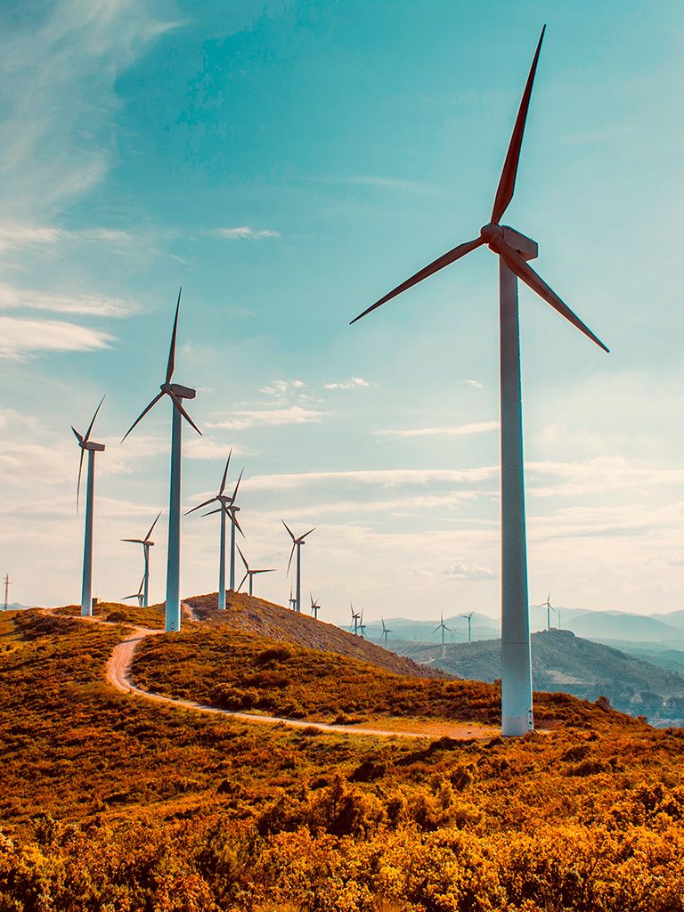 Torres eléctricas por la noche