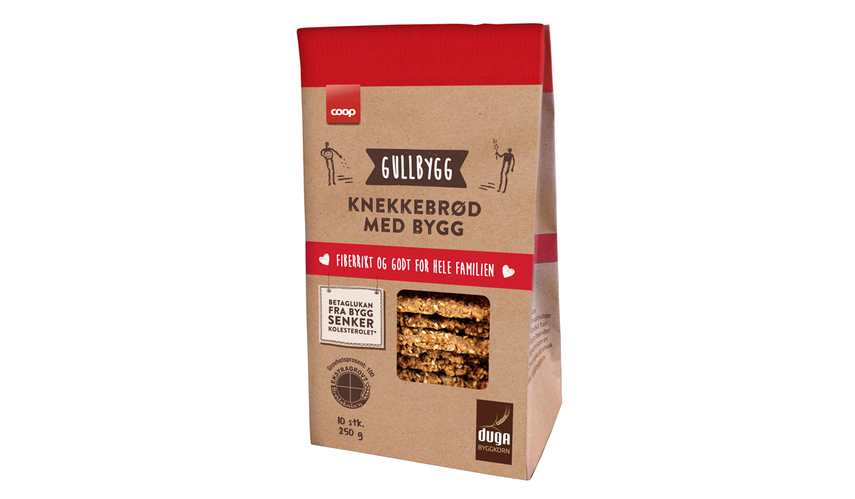 Coop Gullbygg knekkebrød med bygg