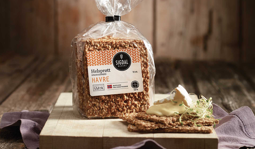 Sigdal Helsprøtt knekkebrød Havre