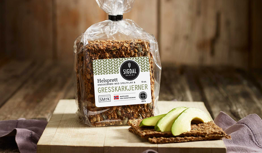 Sigdal Helsprøtt knekkebrød med speltflak og gresskarkjerner