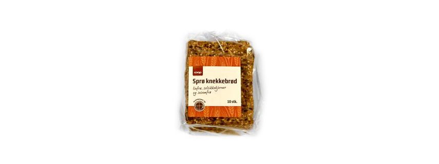 Coop Sprø knekkebrød med linfrø, solsikkekjerner og sesamfrø