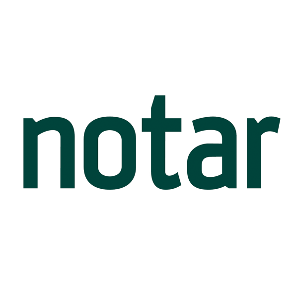 Mäklarkedjan Notars logotyp.