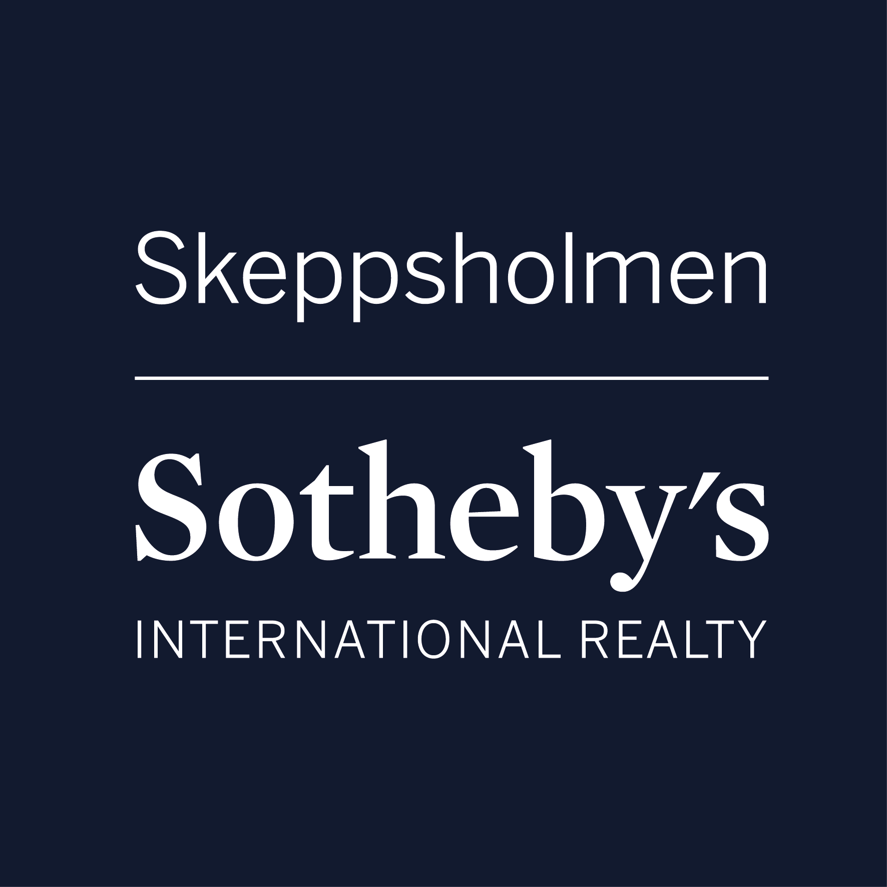 Mäklarbyrån Skeppsholmen Sotheby's logotyp.