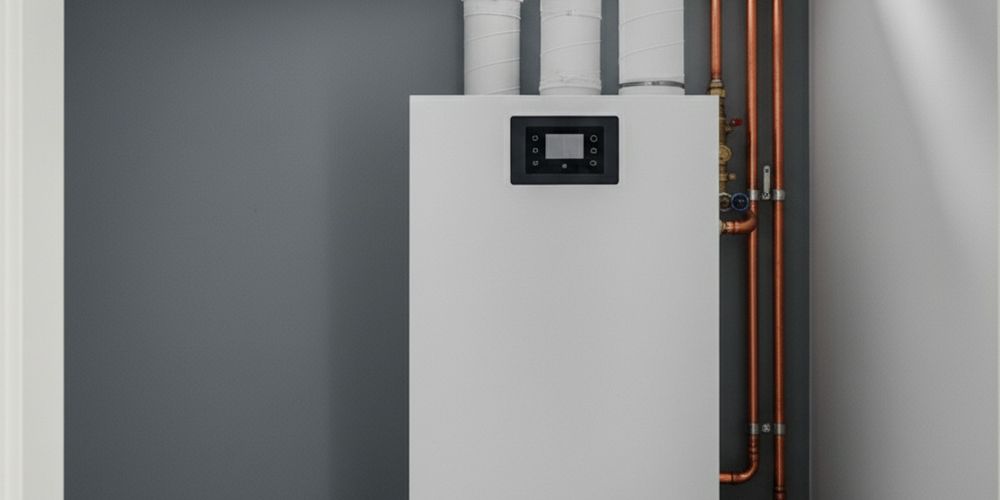 Själva pumpen står ofta för den största delen av priset vid installation av en frånluftsvärmepump. Frånluftsvärmepump installerad inomhus med anslutna ventilations- och värmerör.