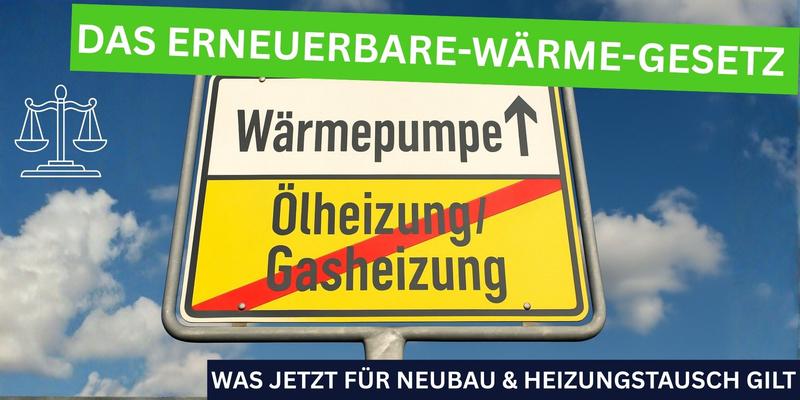 Straßenschild Wärmepumpe mit durchgestrichenen Heizsystemen.